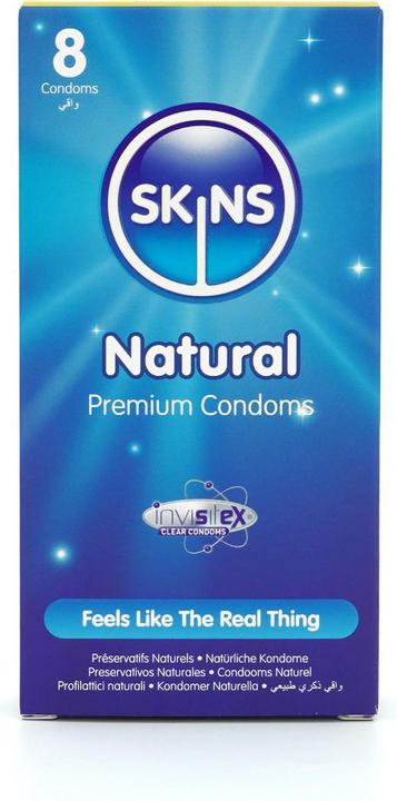 Actual product image Skins Natural" 12 natural condoms made of crystal clear latex - without latex odour (12 pcs.)