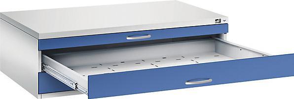 Produktbild C+P CP 7200 Planschrank lichtgrau, enzianblau 3 Schubladen 135,0 x 96,0 x 42,0 cm (135 x 96 x 42 cm)