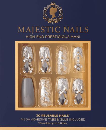 Produktbild Herba Kiss Majestic Nails - Sparkle (Kunstnägel, Grau, Transparent)