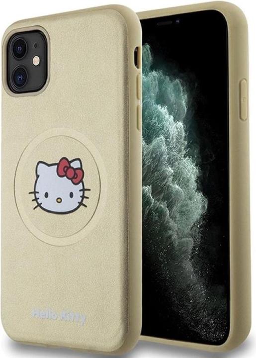 Actual product image Hello Kitty HKHMN61PGHCKD iPhone 11 / Xr 6.1" złoty/gold hardcase Leather Kitty Head MagSafe (Apple iPhone 11)