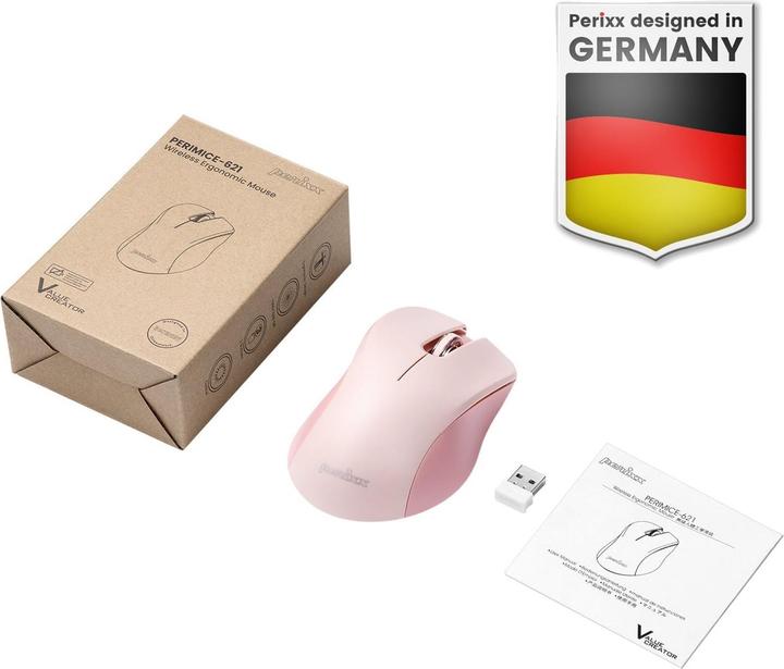 Actual product image Perixx PERIMICE-621 M Ergonomic Mouse Wireless Pink (Wireless)