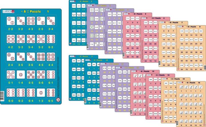 Larsen Puzzel - Vermenigvuldigen & Delen (Set van 16) (16 onderdelen)