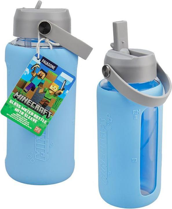 Produktbild Paladone Products Minecraft - Glass Water Bottle with Sleeve (0.80 l)