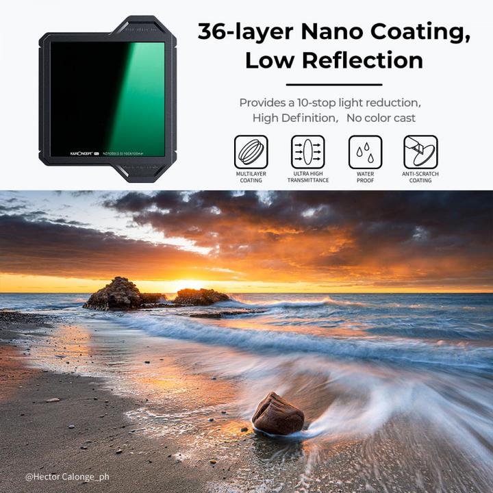 Produktbild K&F Concept Concept Filterkit Square X-Pro: Houder CPL ND1000 GND (95 mm, ND- / Graufilter, 10000 mm)