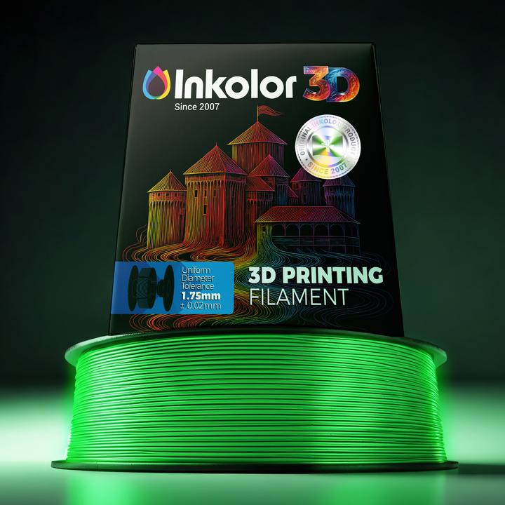 Image du produit Inkolor 3D Filament PLA Glow in the dark Grün (PLA, 1.75 mm)