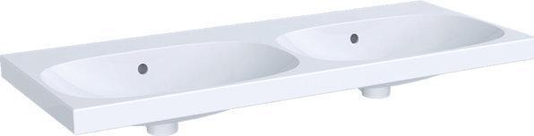 Geberit Keramag Acanto double wash basin 500628, without tap holes, with overflow, 1200x480mm