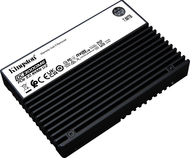 Image du produit Kingston 7.68TB DC3000ME U.2 PCIe 5.0 NVMe TCG Opal Enterprise SSD (7680 Go, 2.5")
