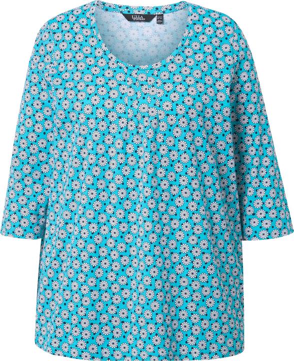 Produktbild Ulla Popken T-Shirt, Blüten, A-Linie, Zierfalten, Rundhals, 3/4-Arm (56)