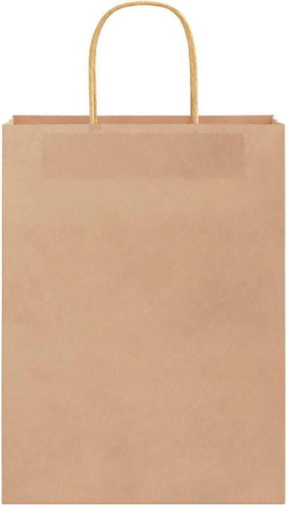 Produktbild VidaXL Kraftpapiertüten 50 Stk. mit Henkel Braun 26x12x35 cm Papiertüte (Geschenktüte, 50 x)