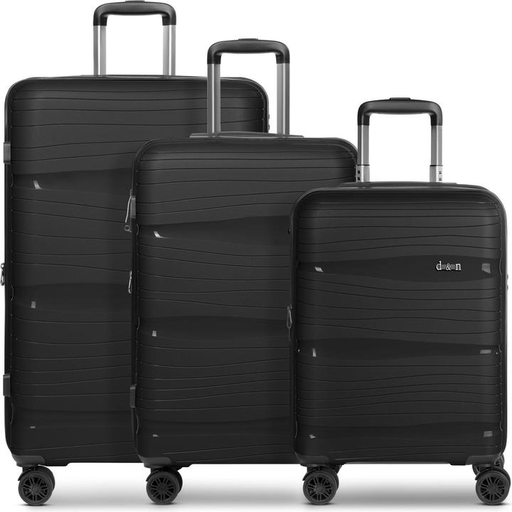 Actual product image D&N Travel Line 4300-Plus 4-wheel suitcase set, 3-piece with stretch pleat (1910 l)
