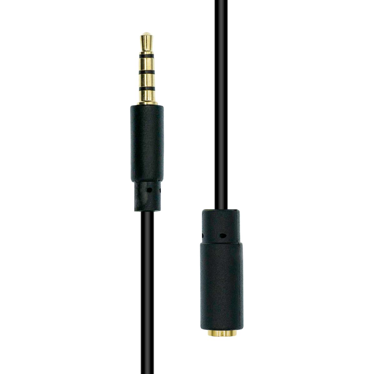 Thumbnail - ProXtend Mini-Jack 4-Pin Slim Extension Cable Black 1M (1 m), Audio Kabel