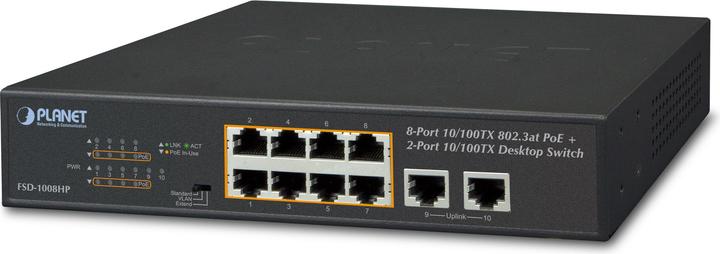 Produktbild Planet 8-Port 10/100TX 802.3at PoE (10 Ports)
