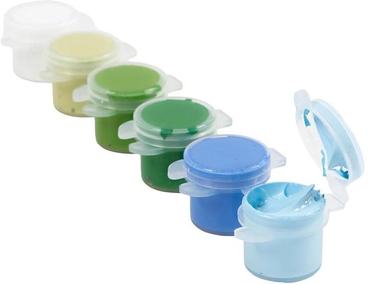 Produktbild Creativ Company Acrylfarbe Hobbyfarbe Plus Color 6 x 5 ml, Blau-Grün (5 ml)
