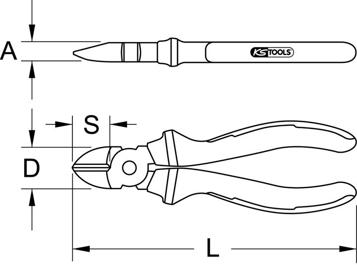 Actual product image KS Tools ERGOTORQUE VDE diagonal side cutter (160 mm)