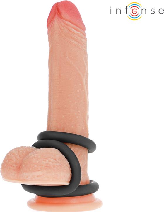 Actual product image Intense Hugh 3 Basic Penisringe Aus Silikon Schwarz (17.50 cm)