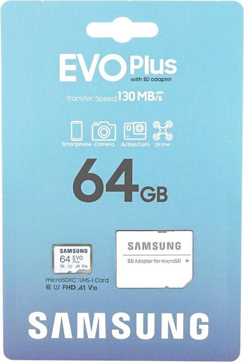 Produktbild Samsung EVO Plus (64 GB, microSDXC, U1, UHS-I)