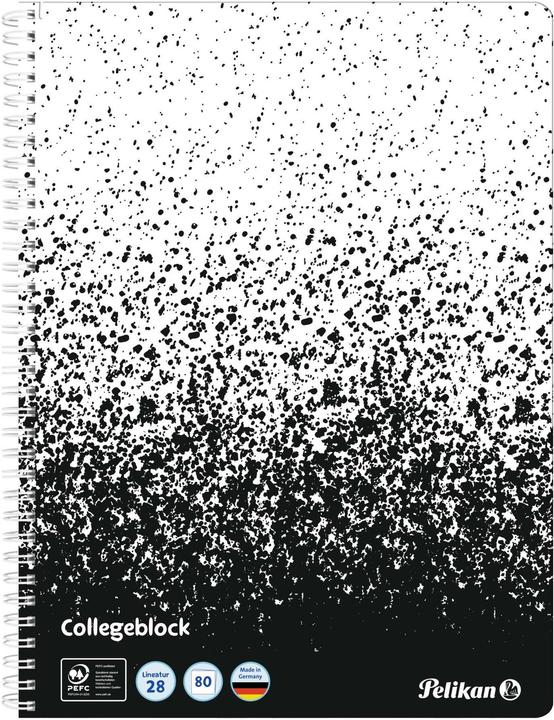 Image du produit Pelikan Bloc-notes à spirale A4 80 feuilles linéature 28 motif Color Edition noir/blanc (A4, Quadrillé, Couverture rigide)