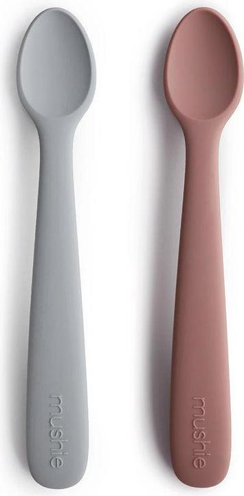 Mushie 2 Pack Silicone Spoons Stone Cloudy Mauve