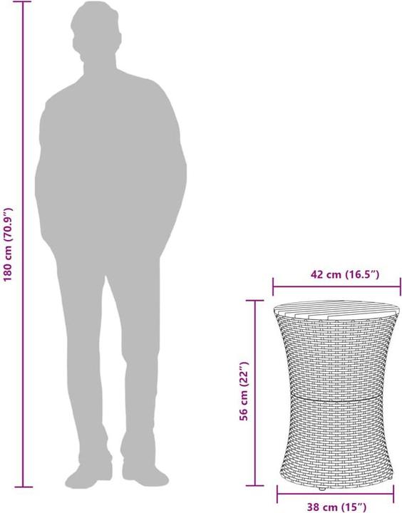 Actual product image vidaXL Garten Beistelltisch