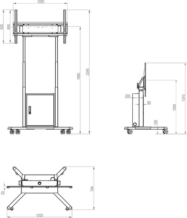 Produktbild Hagor HP Twin Lift M-B 140-218cm (86", 120 kg)