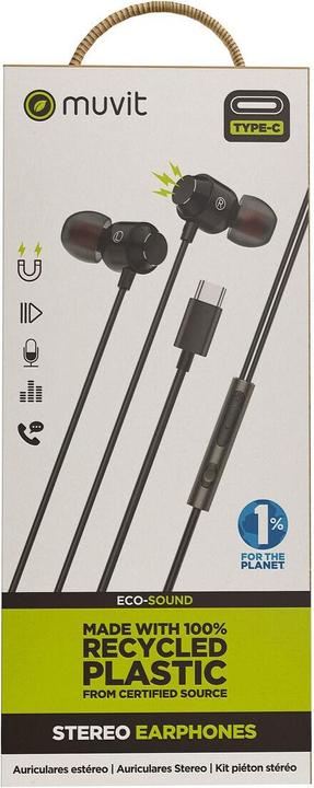 Actual product image Muvit Headphones MCHPH0006 Black (Cable, Wireless)