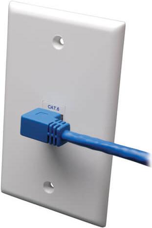 Immagine prodotto Eaton Cavo Ethernet UTP modellato Cat6 Gigabit ad angolo retto da M a RJ45 M Blu (CAT6, 3 m)