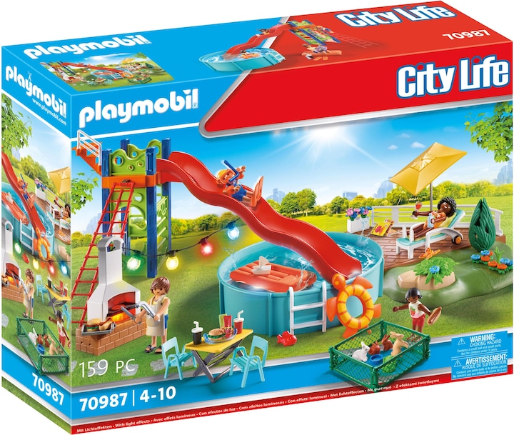 Produktbild Playmobil Poolparty mit Rutsche (70987, Playmobil City Life)