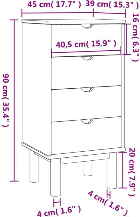 Immagine prodotto vidaXL Nathan (46 x 39,5 x 90 cm)