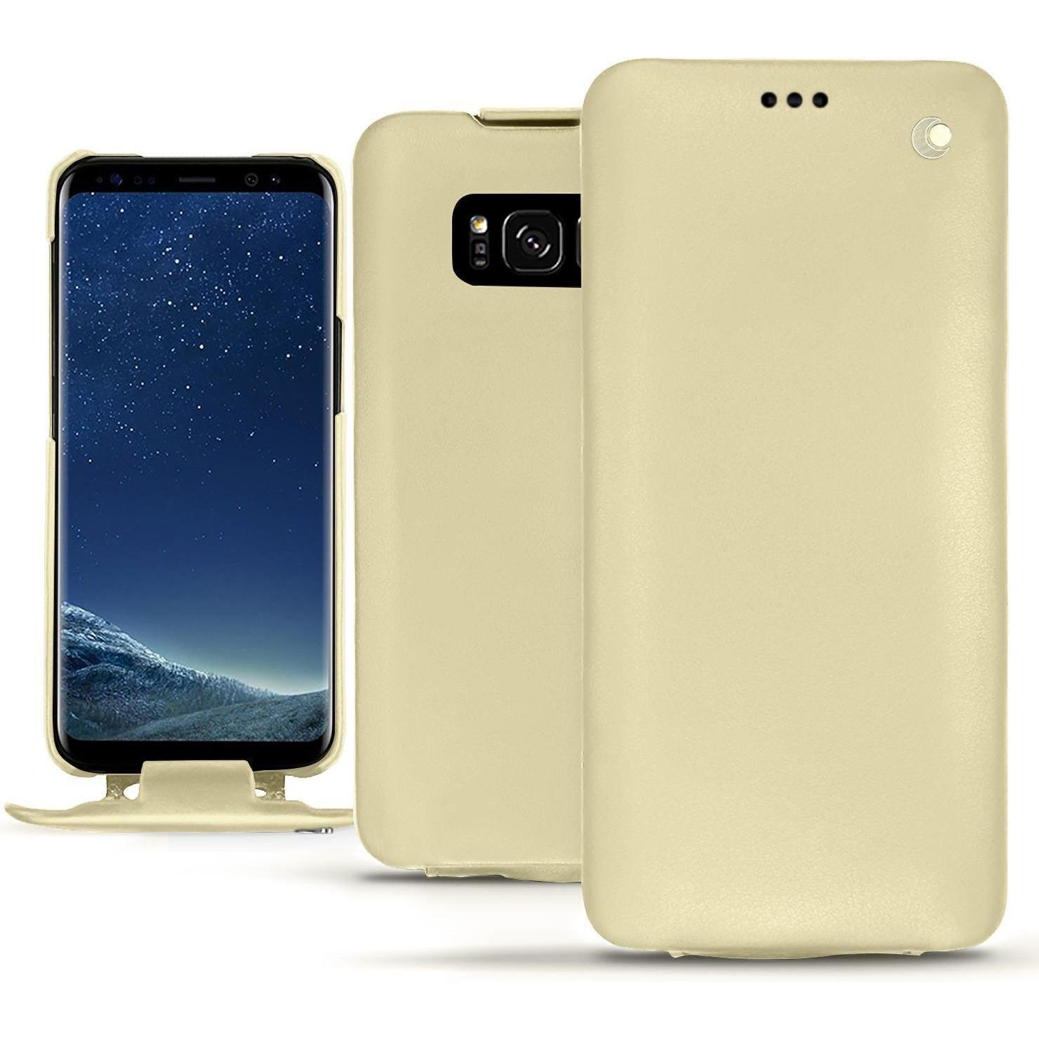 Noreve Lederschutzhülle vertikal (Samsung Galaxy S8+), Smartphone Hülle, Beige