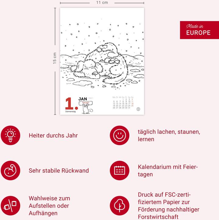 Produktbild Simons Katze Tagesabreisskalender 2026 (11 x 14 cm, Harter Einband, Deutsch)