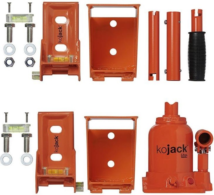 Actual product image ProPlus KoJack hydraulic caravan jack with spirit level for double axle