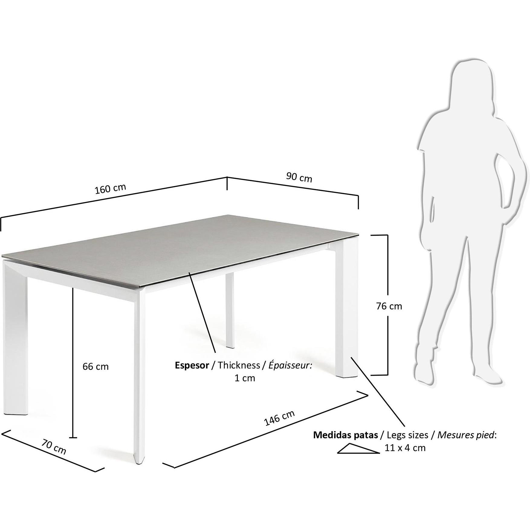 Thumbnail - Kave Home, Esstisch, Axis (90 x 160 x 76 cm)