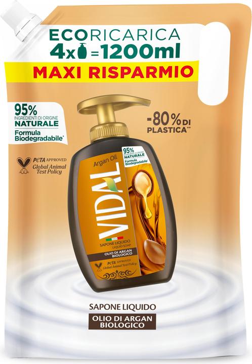Actual product image Vidal Organic Argan Oil Liquid Soap 1.2L Refill (Liquid soap, 1200 ml)