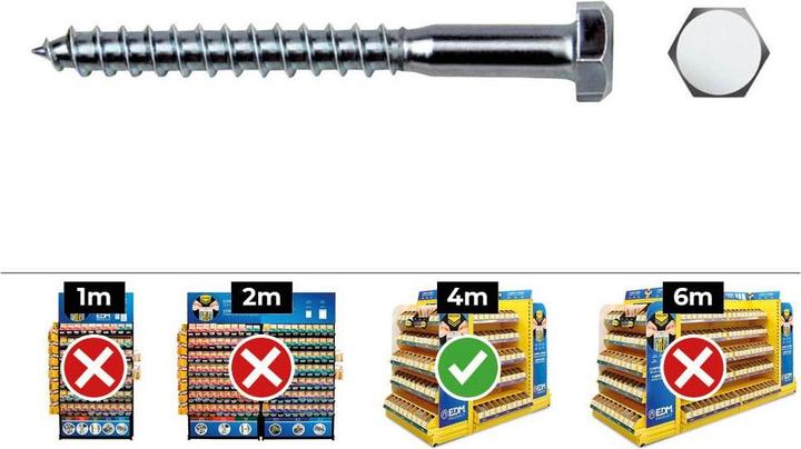 Actual product image Celo Wood construction screw DIN 571 8x70mm SW 13 Galvanised 42 mm (200 Screws per piece)