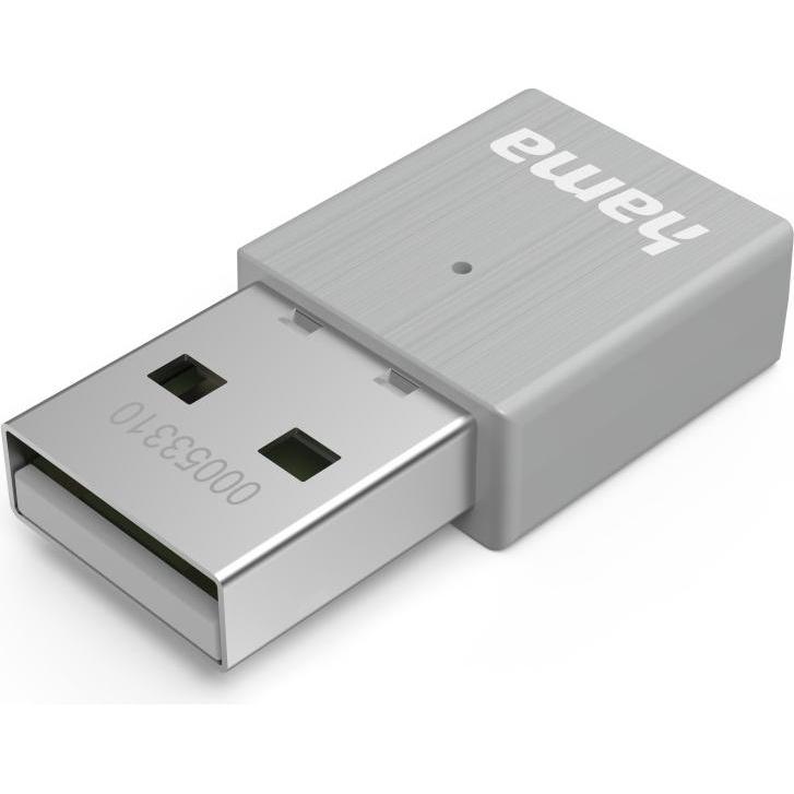 Thumbnail - Hama AC600 Nano-WLAN-USB-Stick, 2.4/5 GHz (USB), Netzwerkadapter, Grau