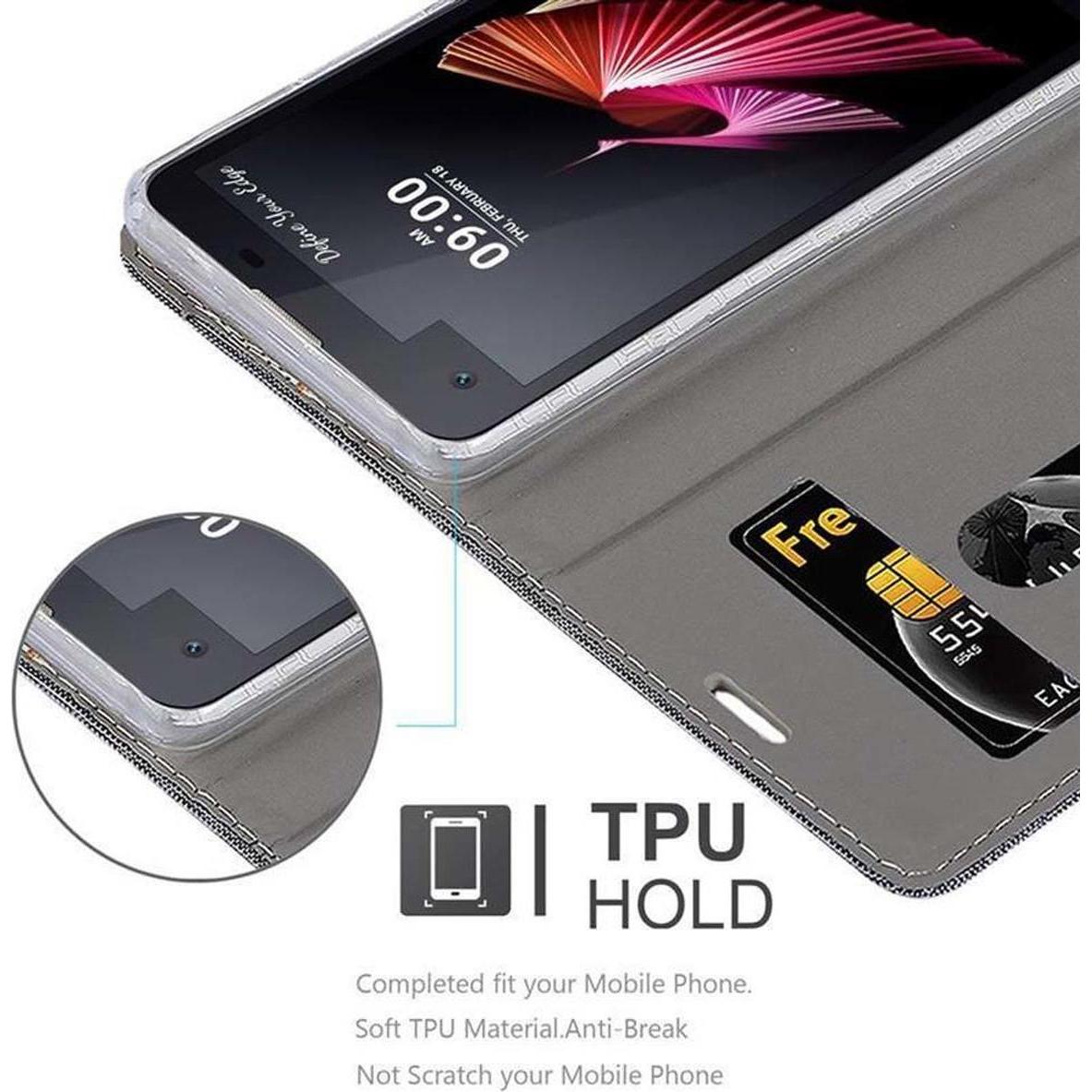 Thumbnail - Cadorabo Book Jeans Optik Cover (LG X Screen), Smartphone Hülle, Grau