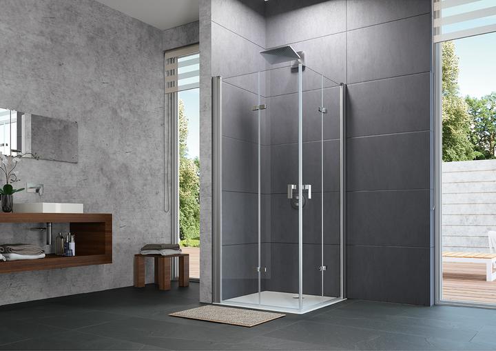 Produktbild Hüppe Design pure Schwingfalttür, Linksbefestigung, Breite 700mm, Höhe 1900mm, Montage auf Duschw (200 cm, 78 cm, 190 cm)