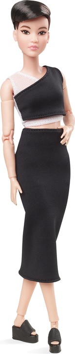 Productafbeelding Barbie Signature Looks Doll: Petite (kort zwart haar).