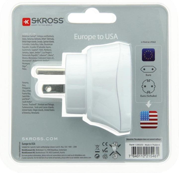 Actual product image Skross Europe to USA