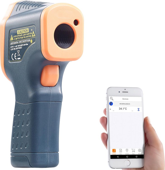 Produktbild AGT Profi-Infrarot-Thermometer mit Laser, LCD und Bluetooth
