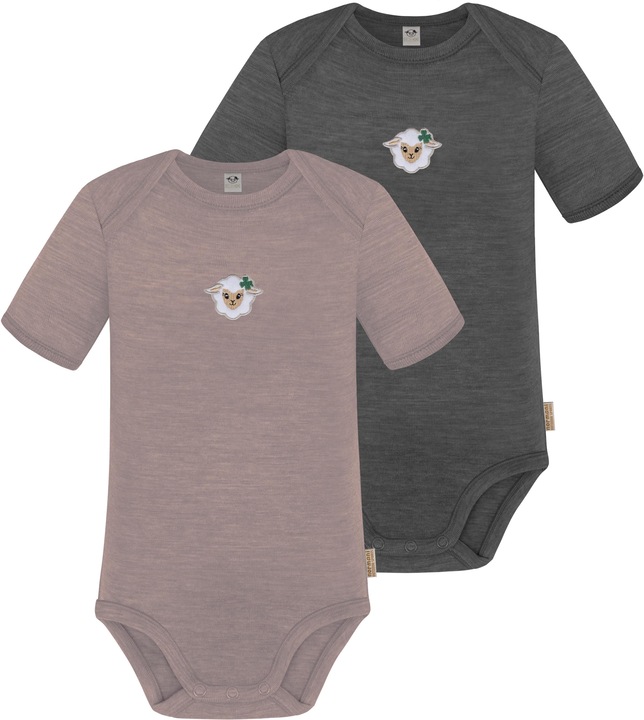 Produktbild Normani 2er Set Baby Merino Body Kurzarm „Tauranga" - 9293 (68)