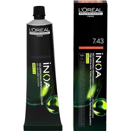 L'Oréal Professionnel, Haarfarbe, Dauerfärbung Inoa Color Nº 7.43 Goldenes Kupferrot (60 g) (7.43 Goldenes Kupferrot)