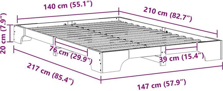 Image du produit vidaXL Bettrahmen (140 x 210 cm)