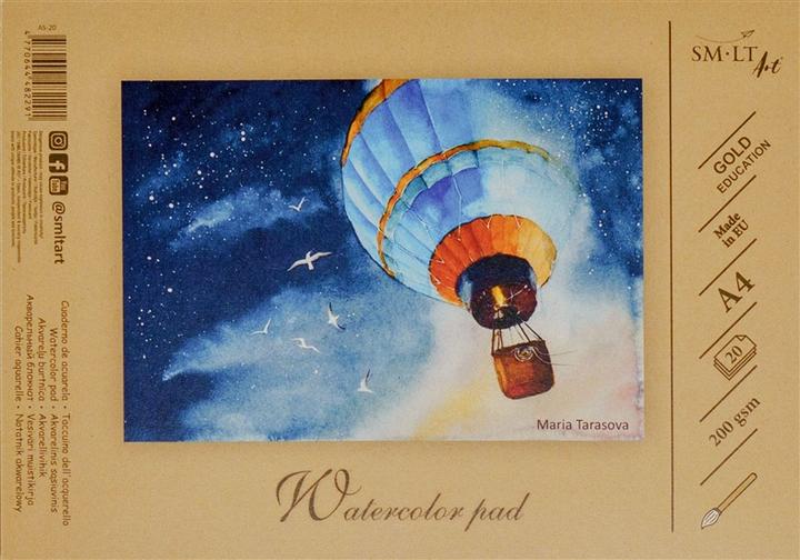 Actual product image ART Watercolour notebook SMLT, A4, 200 g, gummed (20) 0708-206 (A4, Plain)