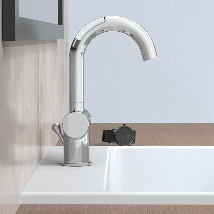 Produktbild Schütte Wasserhahn Bad CORNWALL Waschtischarmatur Chrom Aufsatzwaschbecken Einhebelmischer 79011
