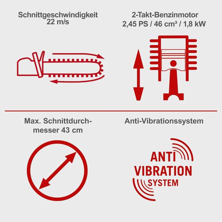 Produktbild Scheppach 5910129903 Benzin-Kettensäge PCS46 46cc (Benzin Kettensäge)