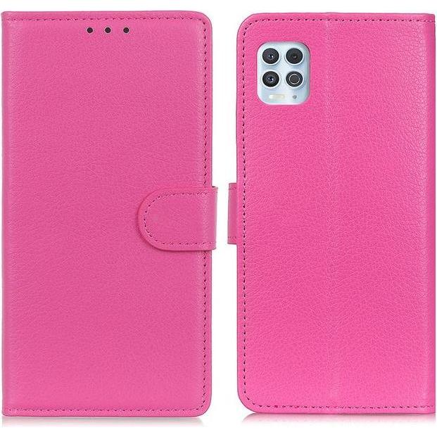 Thumbnail - MU Classic Litchi Leder Bookcover Series (Motorola Moto G100), Smartphone Hülle, Rosa