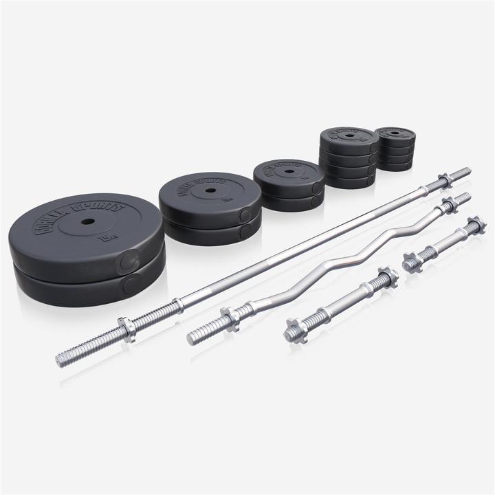 Actual product image Gorilla Sports Barbell set (2 x 5 kg, 2 x 15 kg, 2 x 10 kg, 4 x 2.5 kg, 4 x 1.25 kg)