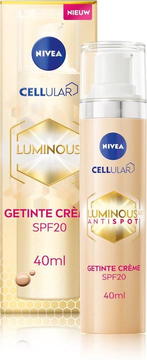 NIVEA Cellular Luminous FPS20 Getöntes Fluid 40ml (Sonnencreme Gesicht, SPF 20, 40 ml, 60 g)