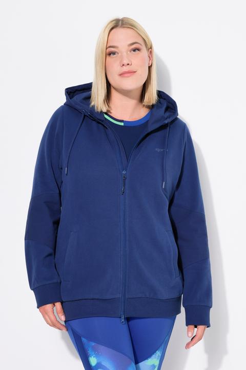 Produktbild Ulla Popken Hoodiejacke, Webeinsätze, Kapuze, 2-Wege-Zipper (42, 44)